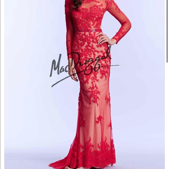 Mac Duggal Ivory Prom Dress Size 4 - Picture 5 of 5